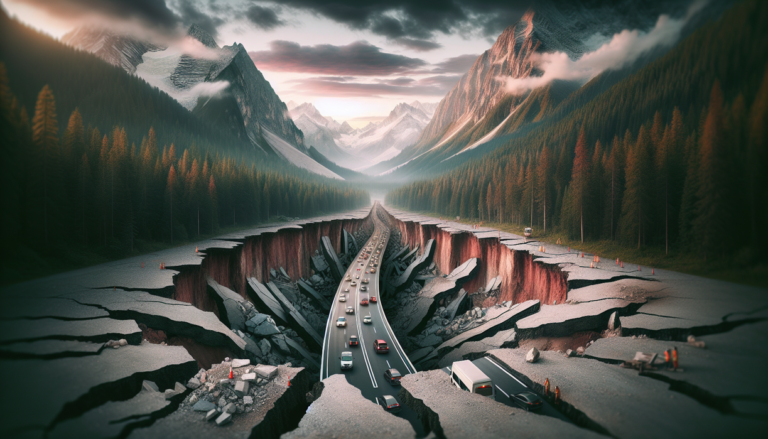 "alt_text": "Jalan amblas di Lamandau, lalu lintas terhenti di jalur vital."