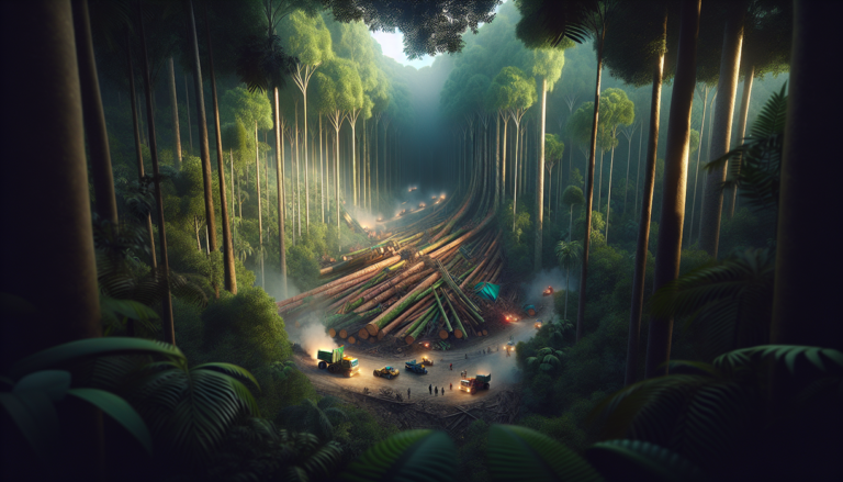 alt_text: Penebangan liar di Lamandau mengancam hutan dan ekosistemnya secara diam-diam.