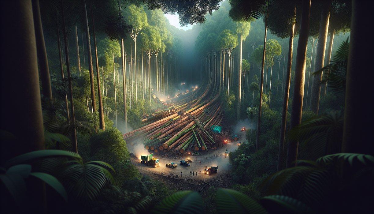 alt_text: Penebangan liar di Lamandau mengancam hutan dan ekosistemnya secara diam-diam.