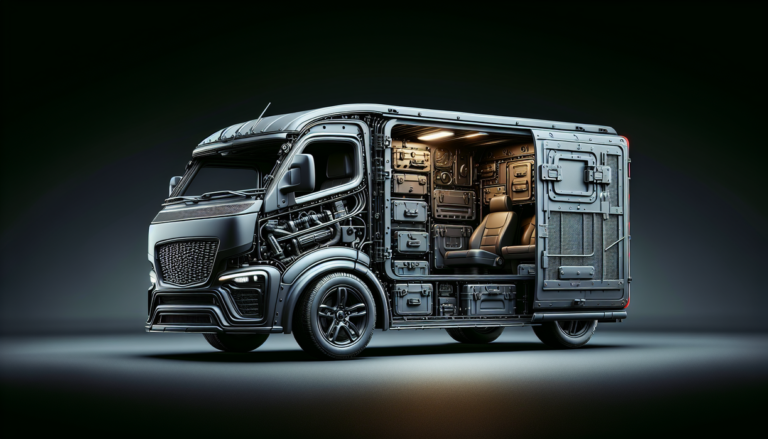 alt_text: Mobil dengan kompartemen rahasia untuk perjalanan, simbol tren kelam dalam dunia travel.