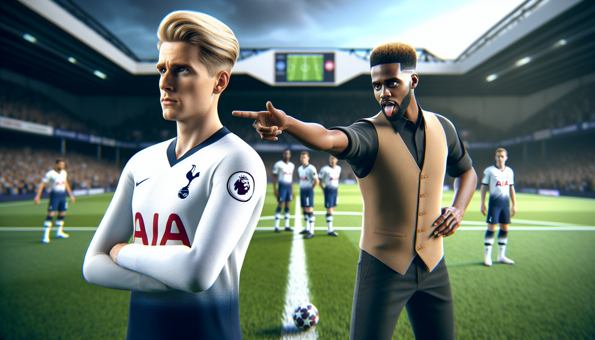 alt_text: Conor Gallagher memamerkan seragam Tottenham, semangat baru di tim.