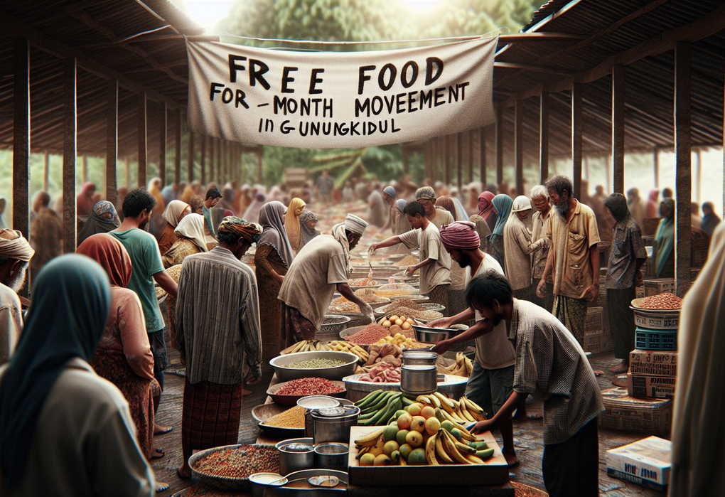 alt_text: Gerakan Bansos di Gunungkidul menyediakan makan gratis sebulan bagi masyarakat sekitar.