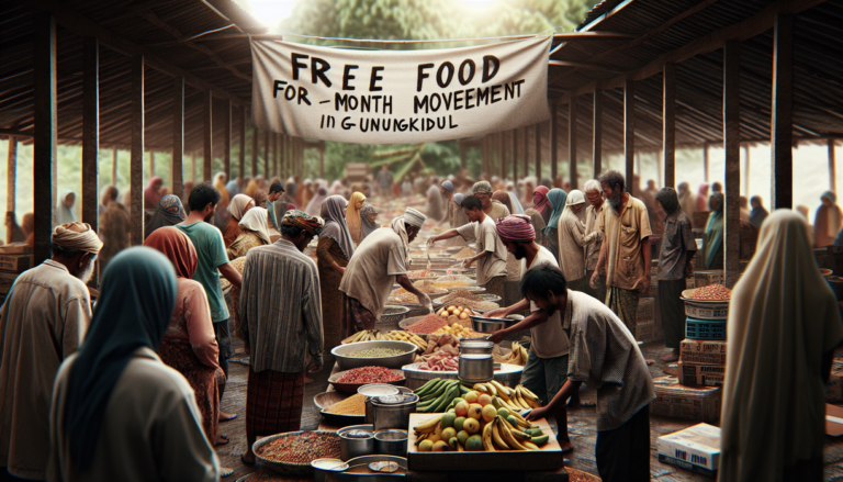 alt_text: Gerakan Bansos di Gunungkidul menyediakan makan gratis sebulan bagi masyarakat sekitar.