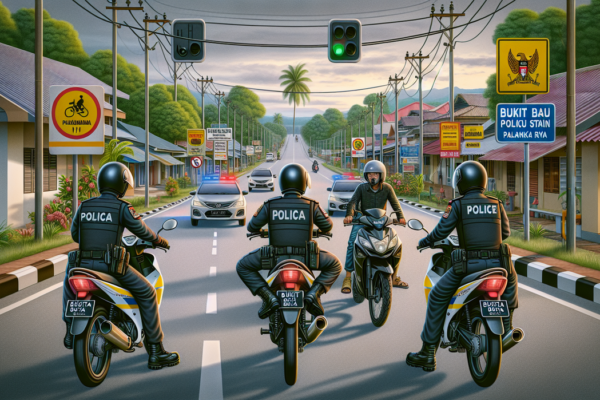 alt_text: Pengendara motor dengan knalpot bising ditindak tegas oleh polisi di Bukit Batu.