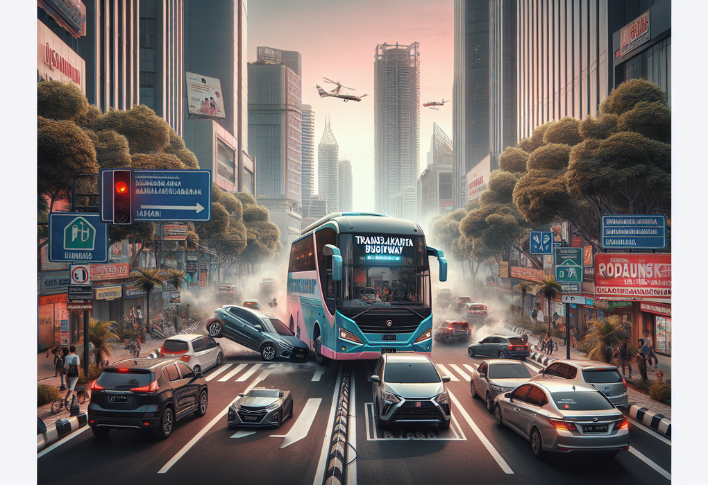 alt_text: Mobil melawan arah di jalur busway, menyebabkan kehebohan di media sosial. Viral baru?