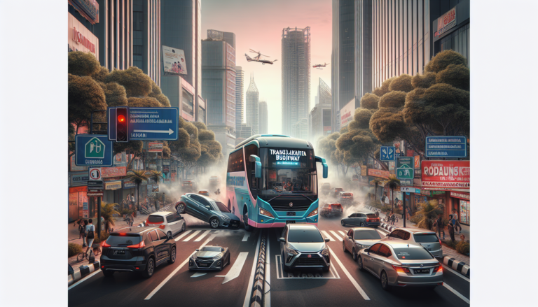 alt_text: Mobil melawan arah di jalur busway, menyebabkan kehebohan di media sosial. Viral baru?