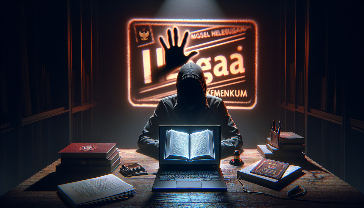 alt_text: Buku digital murah ilegal, risiko tinggi: hemat sekarang, biaya lebih besar di kemudian hari.