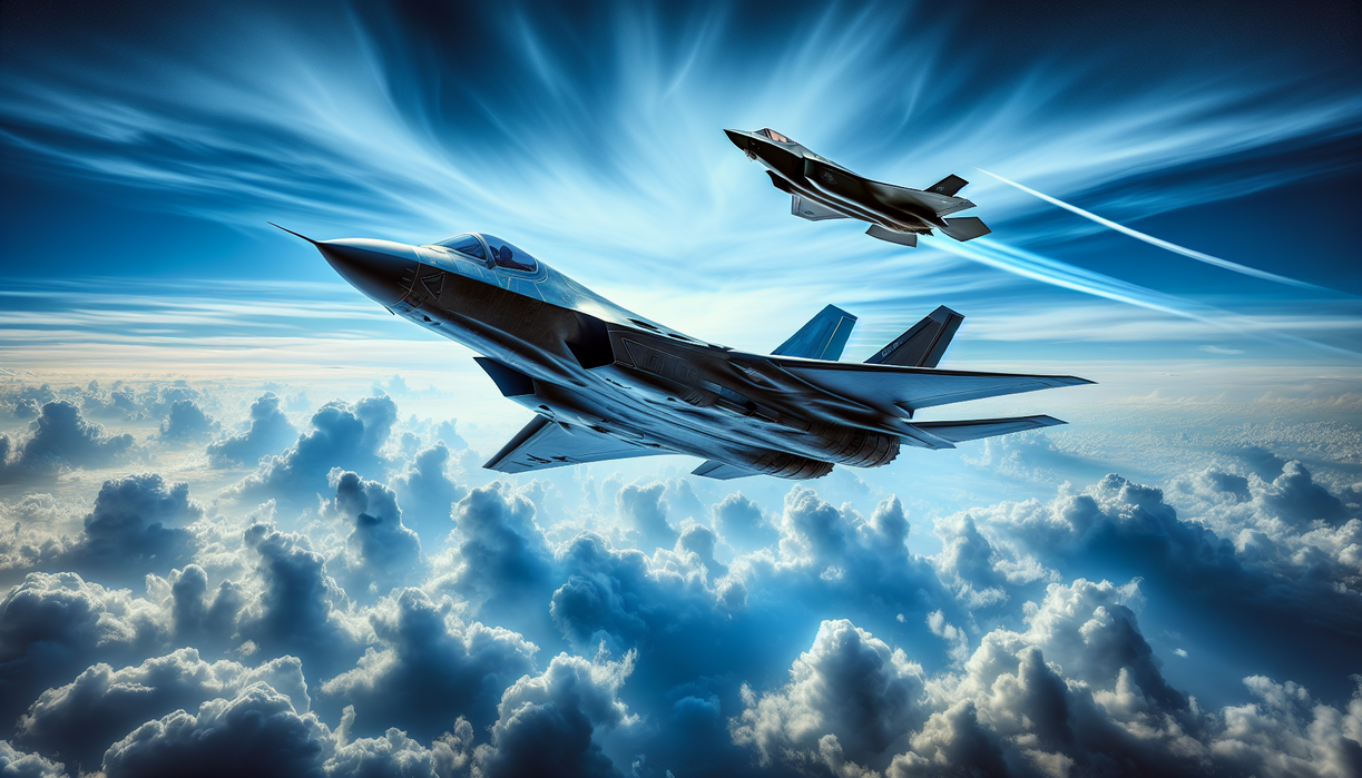 "alt_text": "Jet tempur Su-57 Rusia terbang, memicu reaksi internasional yang tegang."