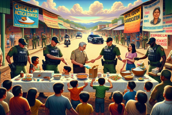 alt_text: Satresnarkoba membagikan sembako sambil edukasi bahaya narkoba kepada masyarakat.