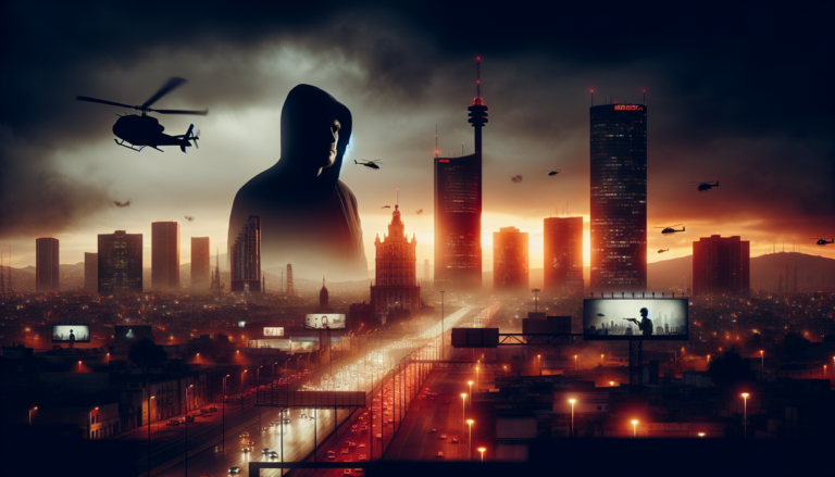 alt_text: Poster bertuliskan "Setelah 'El Mencho': Babak Baru Kartel Narkoba Meksiko" dengan latar belakang gelap.