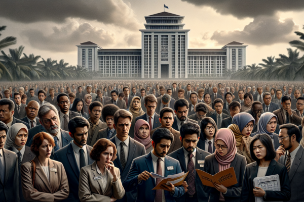 alt_text: Ilustrasi tentang penundaan transparansi UPR dalam seleksi jabatan yang sedang dalam persimpangan.