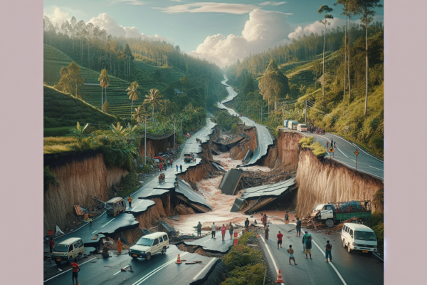 alt_text: Jalan berlubang Boltim-Kotamobagu, kurang perawatan, simbol diamnya perhatian pemerintah.