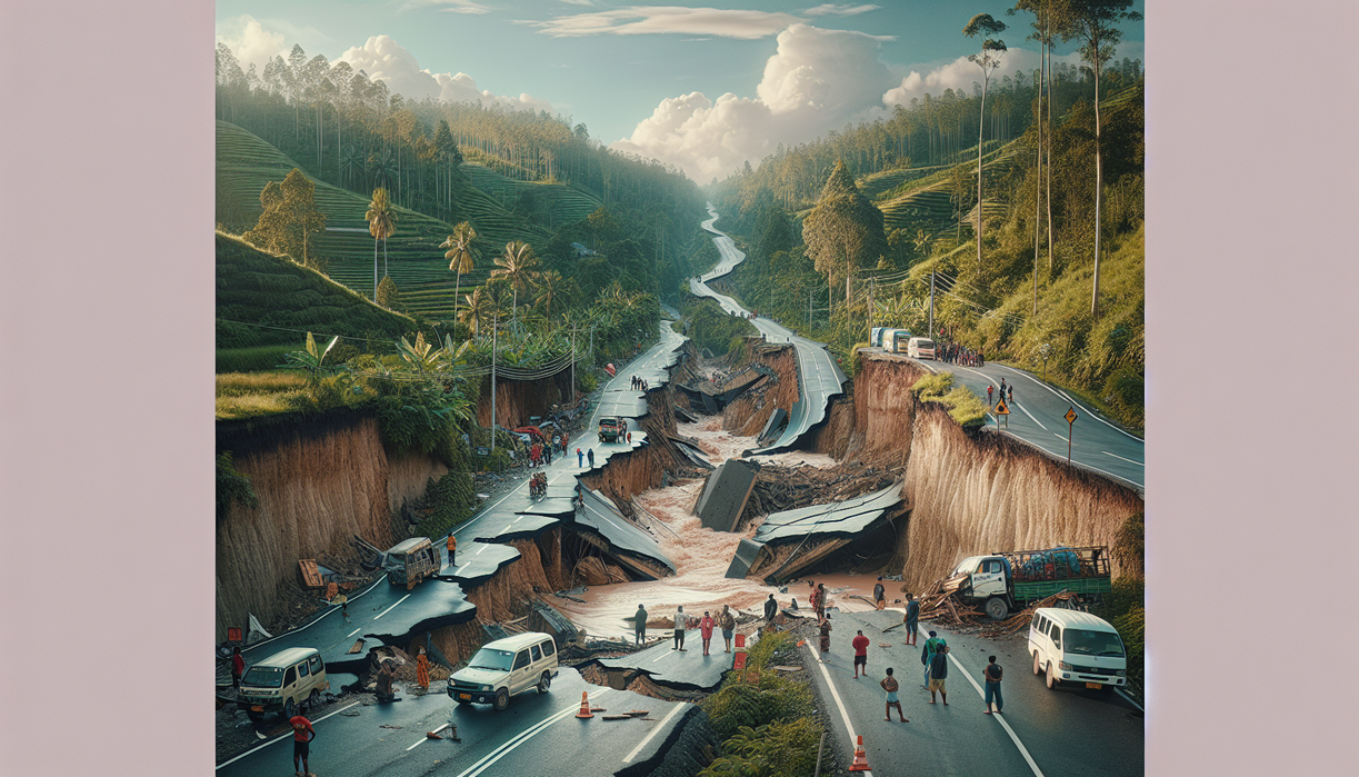 alt_text: Jalan berlubang Boltim-Kotamobagu, kurang perawatan, simbol diamnya perhatian pemerintah.