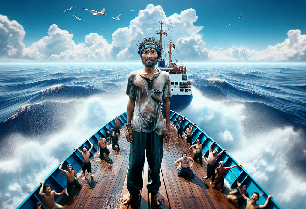 alt_text: Anak buah kapal selamat setelah terjebak tiga hari di kapal tenggelam. Keajaiban nyata!