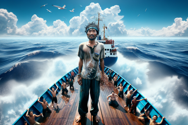 alt_text: Anak buah kapal selamat setelah terjebak tiga hari di kapal tenggelam. Keajaiban nyata!