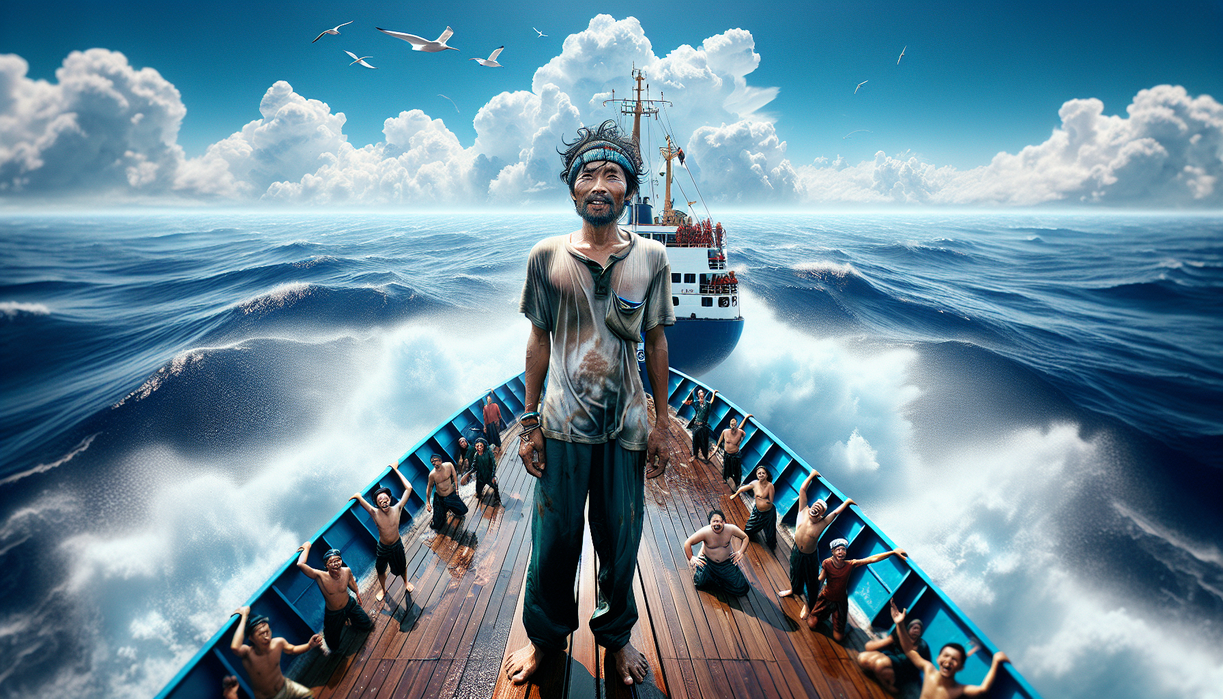 alt_text: Anak buah kapal selamat setelah terjebak tiga hari di kapal tenggelam. Keajaiban nyata!