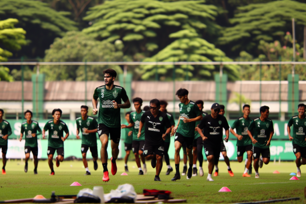 alt_text: Poster dengan tema PSS Sleman, teknologi sains sepakbola, dan teknik pemulihan fisik.