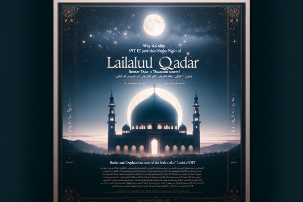 alt_text: Poster acara "Tausyiah Lailatul Qadar dan Rahasia Malam Tersembunyi" dengan detail waktu dan tempat.