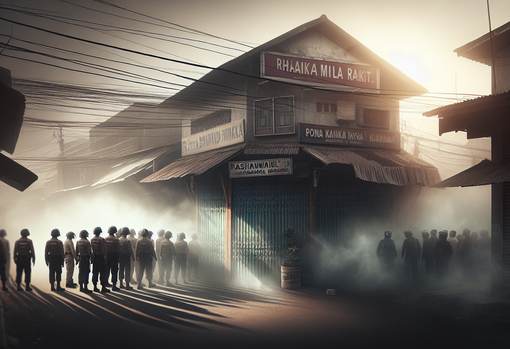 alt_text: Ruko kosong di kota sunyi, simbol kelelahan pekerja dan tragedi yang tersembunyi.