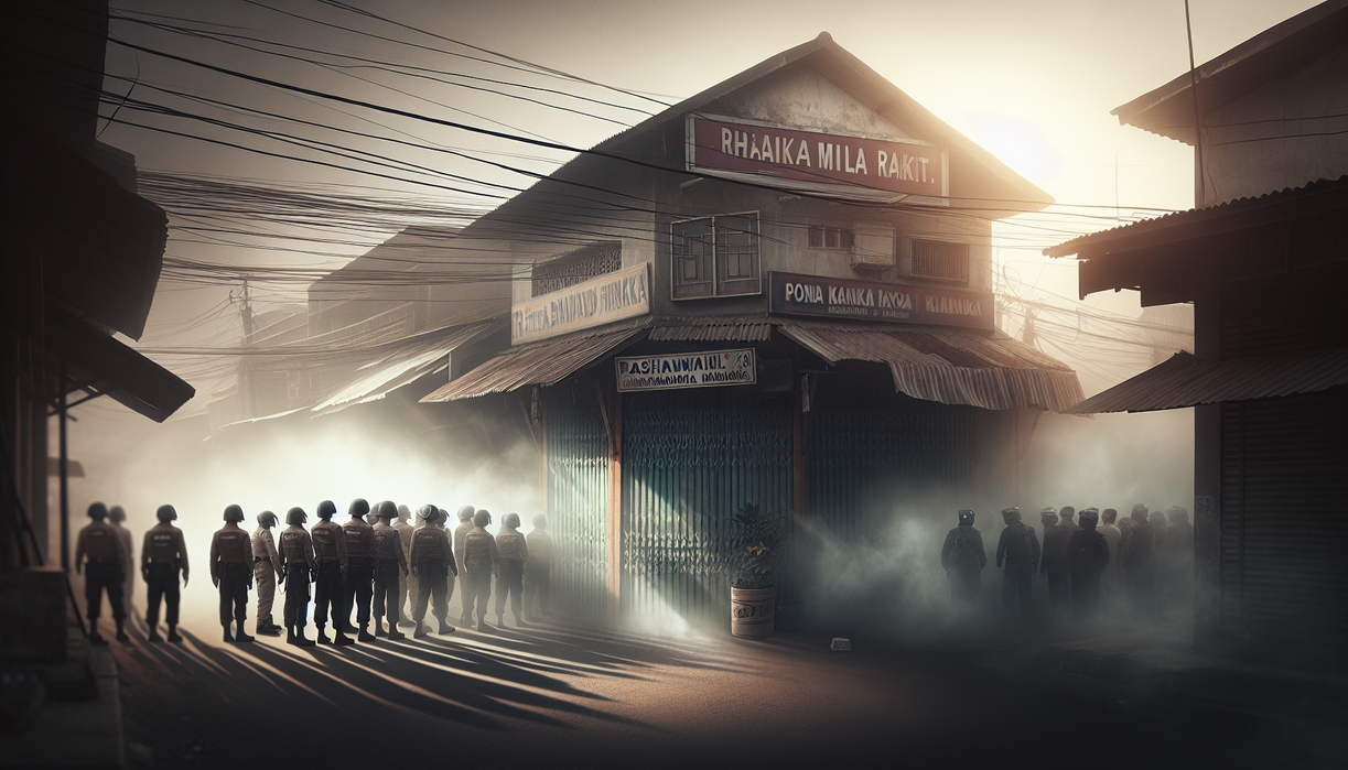 alt_text: Ruko kosong di kota sunyi, simbol kelelahan pekerja dan tragedi yang tersembunyi.