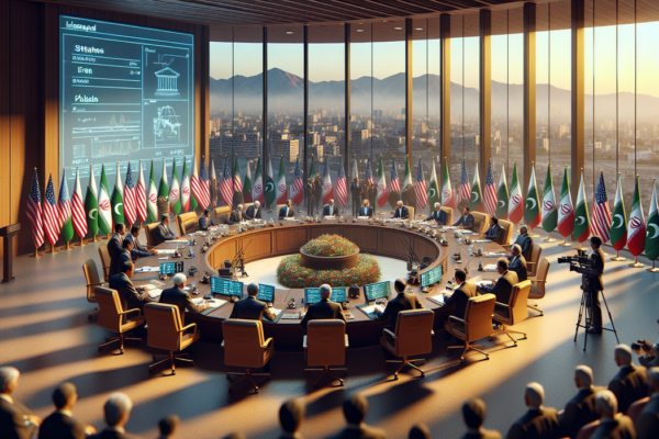 alt_text: Pertemuan diplomatik di Islamabad fokus pada strategi pemasaran damai antar negara.