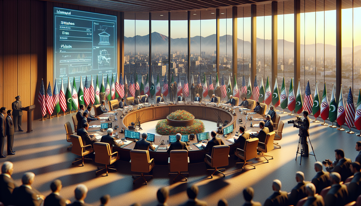 alt_text: Pertemuan diplomatik di Islamabad fokus pada strategi pemasaran damai antar negara.