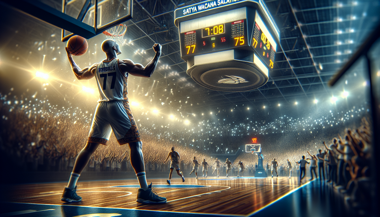 alt_text: Satya Wacana menang dramatis atas Bumi Borneo Hornbills di laga IBL 2026 tandang.