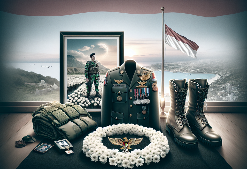alt_text: Upacara pemakaman militer untuk Praka Rico, mengenang pengorbanan seorang prajurit TNI.