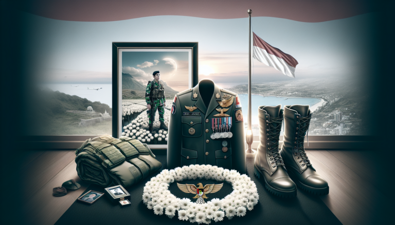alt_text: Upacara pemakaman militer untuk Praka Rico, mengenang pengorbanan seorang prajurit TNI.