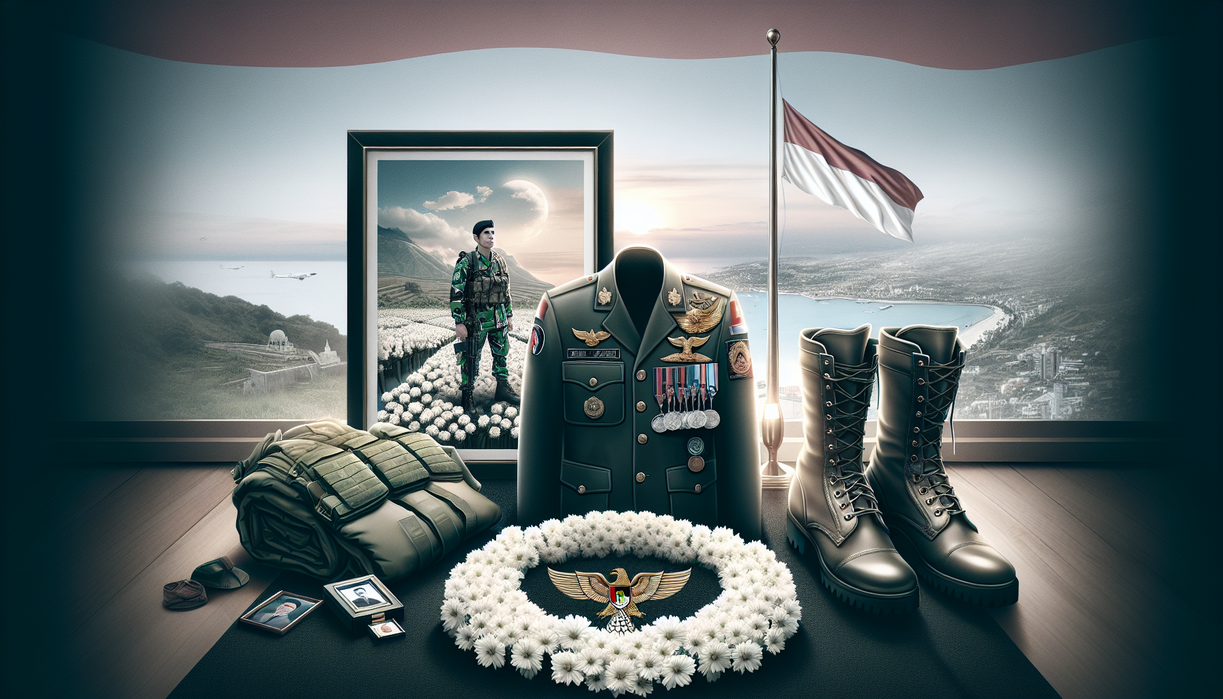 alt_text: Upacara pemakaman militer untuk Praka Rico, mengenang pengorbanan seorang prajurit TNI.