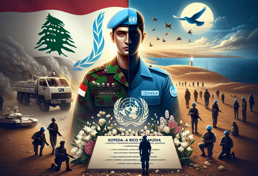 alt_text: Upacara penghormatan prajurit TNI gugur di Lebanon dengan suasana haru.