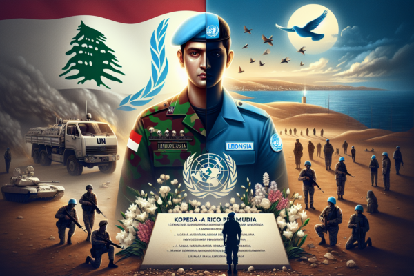 alt_text: Upacara penghormatan prajurit TNI gugur di Lebanon dengan suasana haru.