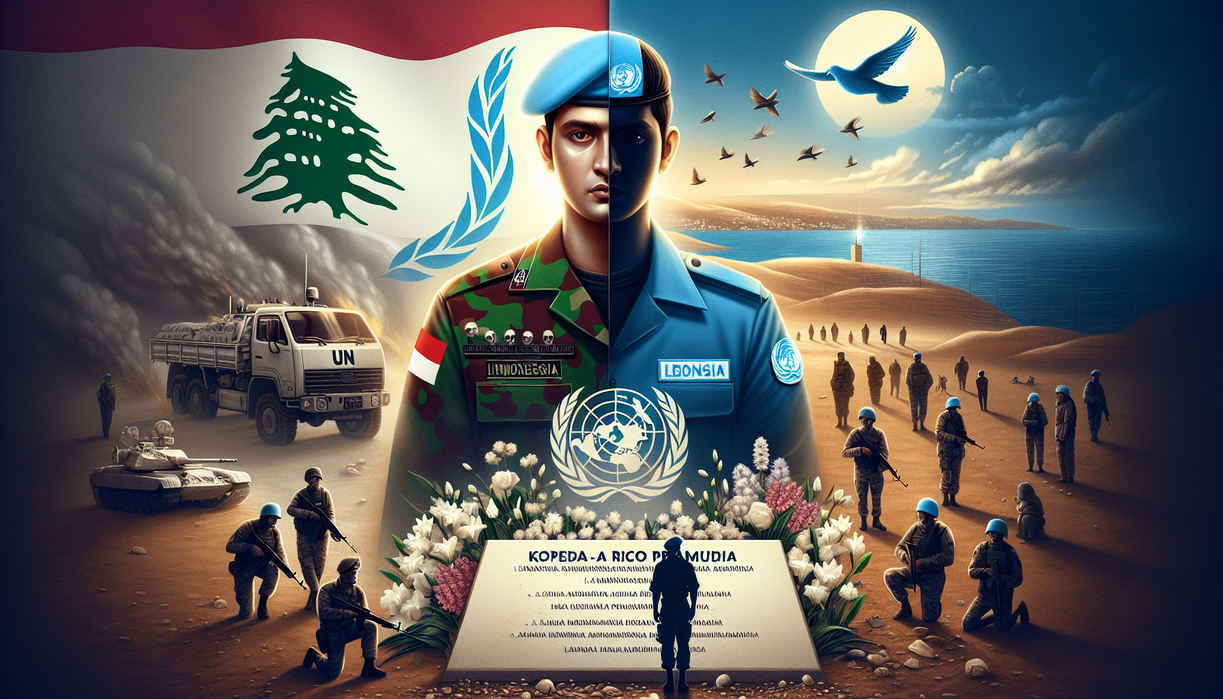 alt_text: Upacara penghormatan prajurit TNI gugur di Lebanon dengan suasana haru.