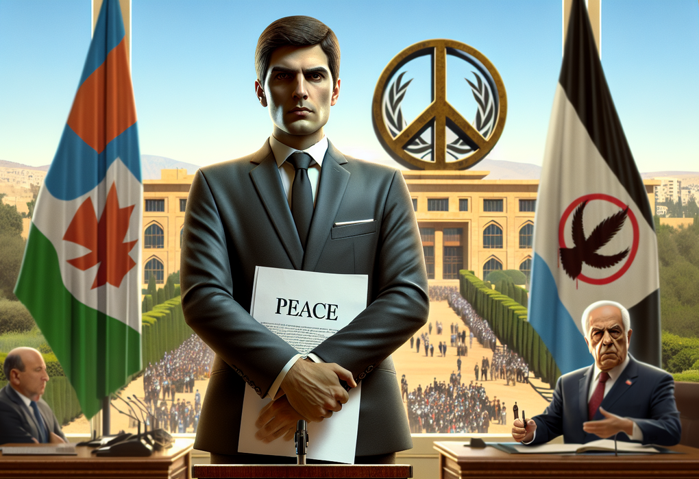 alt_text: Trump mengumumkan gencatan senjata Lebanon, dikelilingi ketegangan dan protes publik.