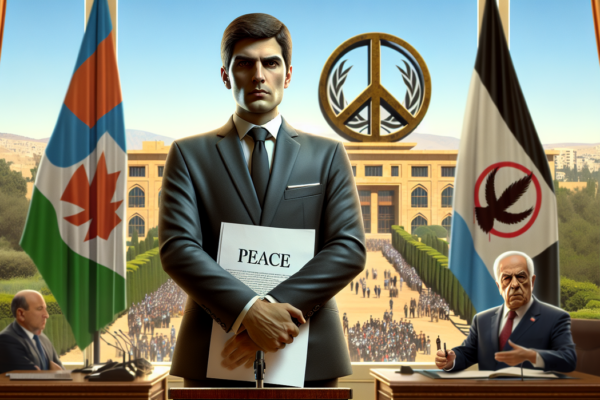 alt_text: Trump mengumumkan gencatan senjata Lebanon, dikelilingi ketegangan dan protes publik.