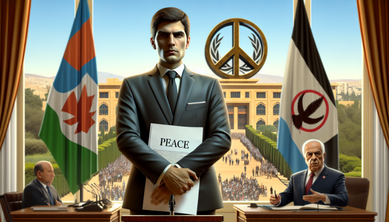 alt_text: Trump mengumumkan gencatan senjata Lebanon, dikelilingi ketegangan dan protes publik.