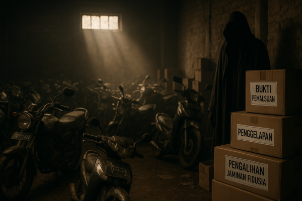 alt_text: Ribuan motor ilegal tersimpan di gudang Indobike Dua Enam, menanti investigasi.