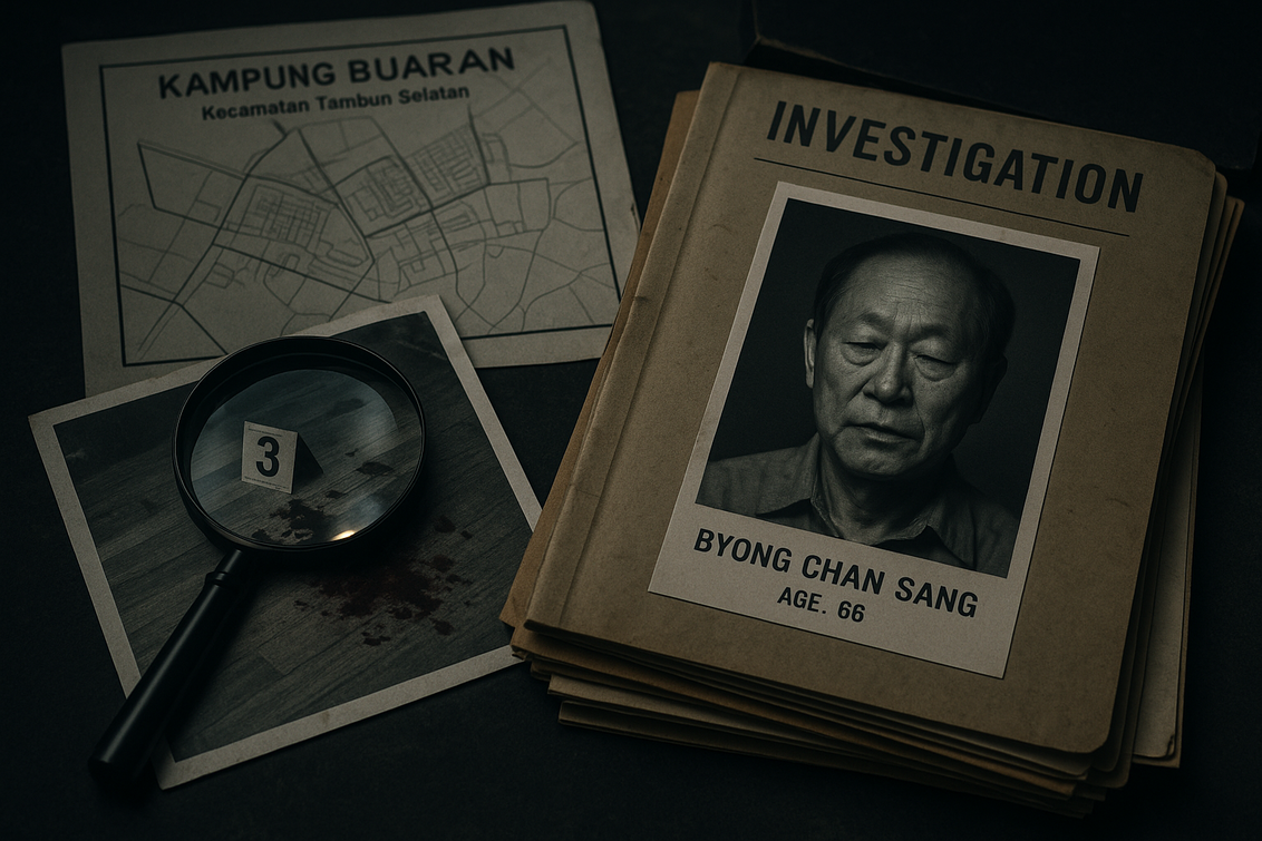 **alt_text:** Gambar ilustrasi konspirasi uang berdarah dengan latar es dan tema misteri yang gelap.
